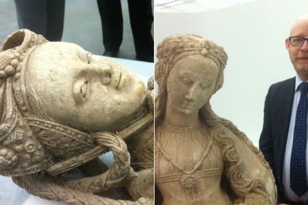 Pour le directeur du Palais des Beaux-Arts, ces statues de Sainte-Marie-Madeleine et Sainte-Agnès constituent "une découverte archéologique majeure". 