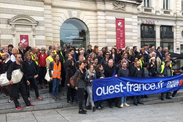 Rassemblement des salariés du journal Ouest-France à Angers le 11 octobre 2018