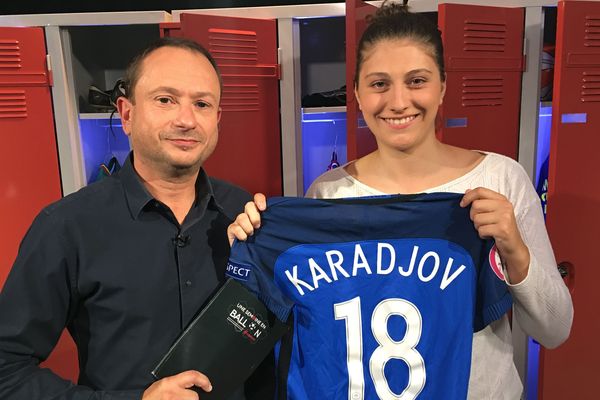 Catherine Karadjov, joueuse de l'ESOF La Roche-Sur-Yon et internationale espoir invitée d'#USBFOOT au côté de David Jouillat