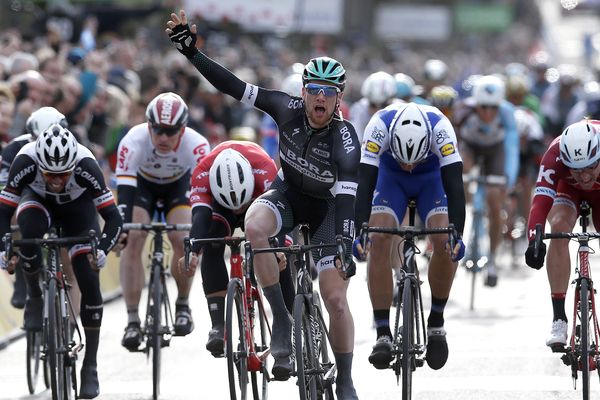 L'arrivée de la troisième étape de Paris-Nice 2017 à Chalon-sur-Saône, le 7 mars 2017.