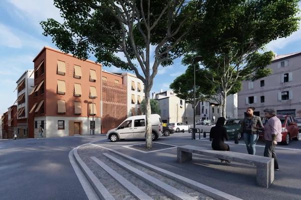 Voici à quoi pourrait ressembler d'ici 2026 la place de Puig, au coeur du quartier Saint-Jacques de Perpignan.