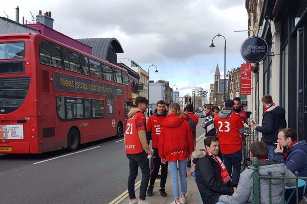 La crêperie bretonne "Crêpes à la carte" à Londres, le 14 mars 2019, avant le match face Arsenal. 