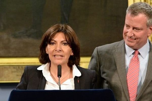 Anne Hidalgo et le maire de New York Bill de Blasio le 30 mai 2014.