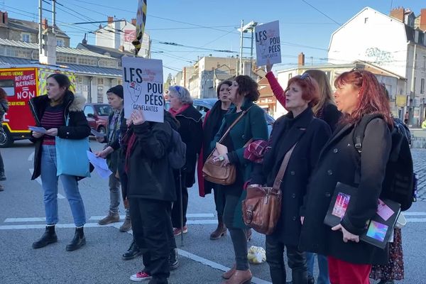 Les "poupées gonflantes" se joignent régulièrement aux manifestations pour faire entendre leurs voix, comme ici, lors de la mobilisation contre la réforme des retraites, le 11 février 2023, à Limoges.