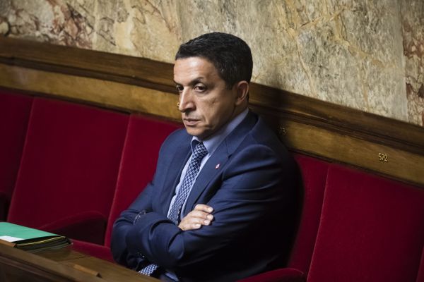 Belkhir Belhaddad, député Renaissance de la 1ʳᵉ circonscription de Moselle, sur les bancs de l'Assemblée nationale.