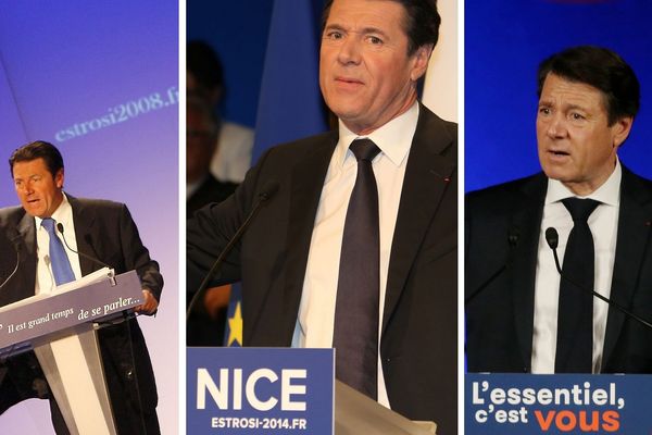 Les trois campagnes de Christian Estrosi aux municipales de 2008, 2014 et 2020 à Nice