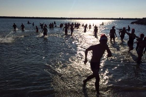 Une cinquantaine de courageux se sont jetés dans une eau à 12 degrés, ce dimanche matin à Sète, pour le premier bain de Noël organisé dans la ville.