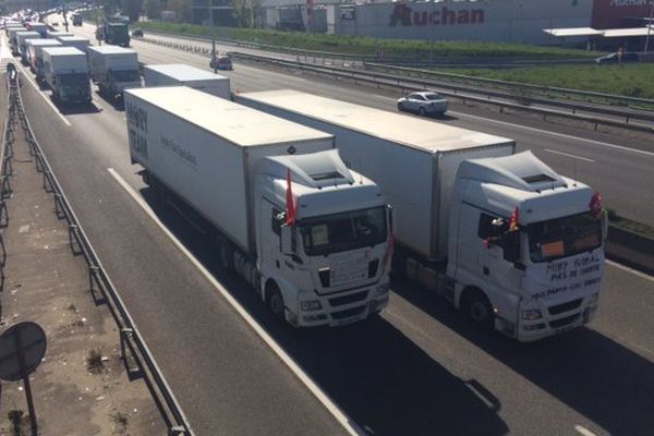 Les "Mory Global" sont en colère. Ils ont manifesté toute la matinée à bord d'une trentaine de camions