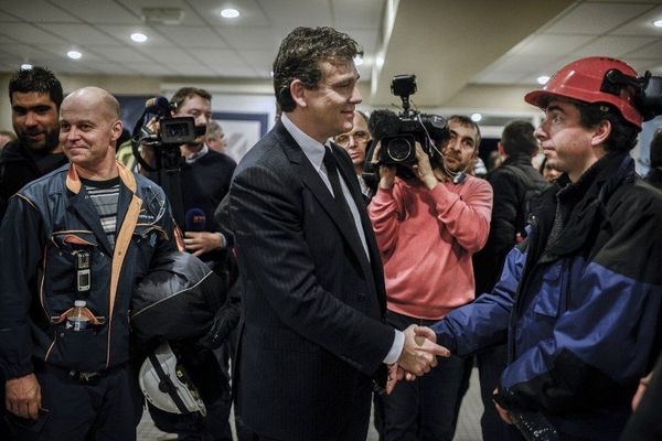 La dernière visite d'Arnaud Montebourg à l'usine "Kem One" de Balan en décembre 2013    