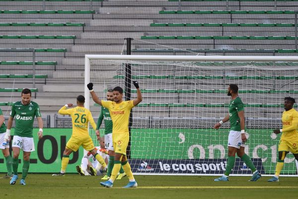 Le premier but du Nantais Mehdi Abeid face aux Verts