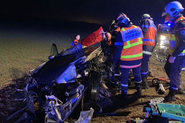 Intervention des pompiers suite à un accident sur la RN31 mercredi 6 février 2019