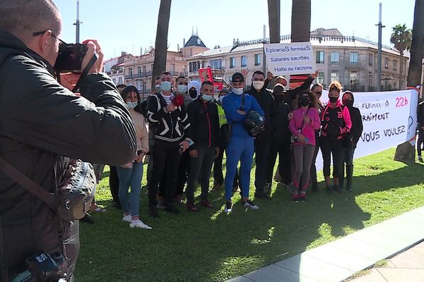 Perpignan : les épiciers de nuit manifestent contre l'arrêté anti-bruit et anti-drogue pris par Louis Aliot - 25 septembre 2020.