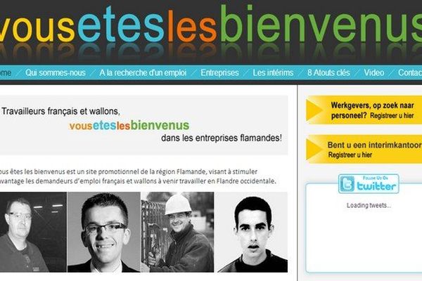 Le site internet d'entrepreneurs flamands à la recherche de personnel.