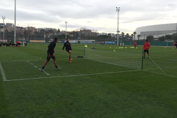 Les Aiglons à l'entraînement ce matin