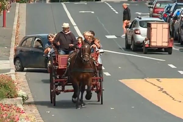 Hugolin et son cocher, Jean-Luc, lors d'une visite