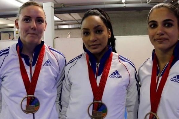 Alizée Agier, Lucie Ignace et Leïla Heurtault à li'ssue de leur victoire le samedi 29 octobre 2016