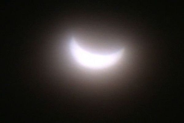 Montpellier - l'éclipse partielle de soleil à 10h30, le vendredi 20 mars 2015.