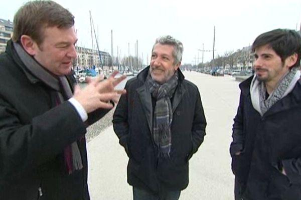 Jacques Perrotte en compagnie d'Alain Chabat et Anthony Marciano, réalisateur du film "Les gamins".