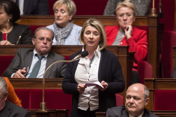 Corinne Erhel, députée PS, à l'Assemblée Nationale lors de la séance de questions au gouvernement - 13/01/2016.