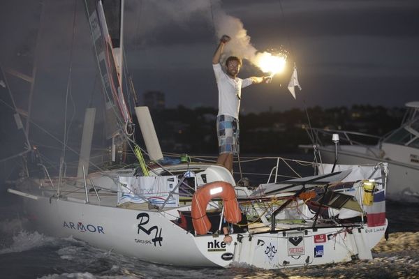 Arrivée du vainqueur de la Mini-Transat Benoit Marie