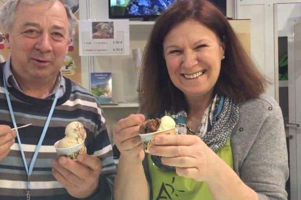 Carine et son mari Félix Bossut lors du Salon de l'Agriculture - février 2018