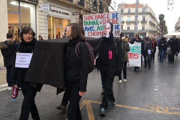 Montpellier - manifestation symbolique des enseignants - 15 janvier 2020.