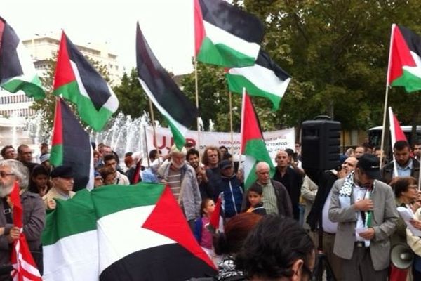 Une manifestation de soutien aux Palestiniens a été organisée place de la République à Dijon, mardi 22 juillet 2014.