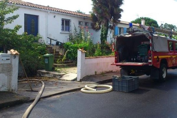 Les pompiers en intervention ce matin au Château d'Oléron 