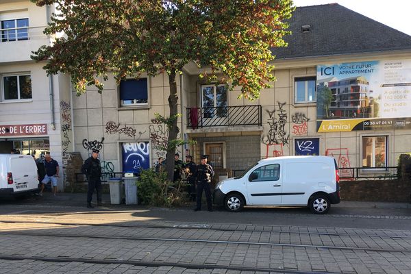 Expulsion des migrants de la rue de l'Amiral Courbet à Nantes, le 3 septembre 2019