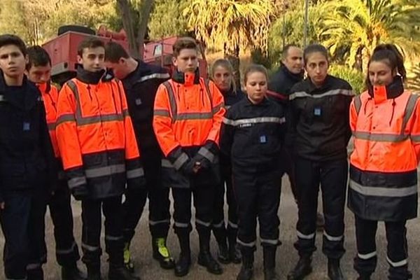 Les collégiens qui participent à la formation de pompier à Banyuls-sur-mer, dans les Pyrénées-Orientales - 21 janvier 2016