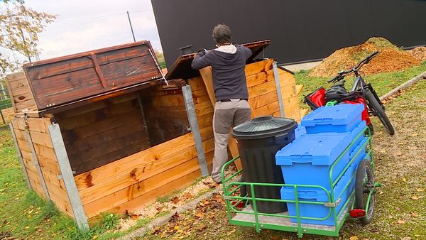 Bio-waste is stored in composters installed in the town of Longvic.