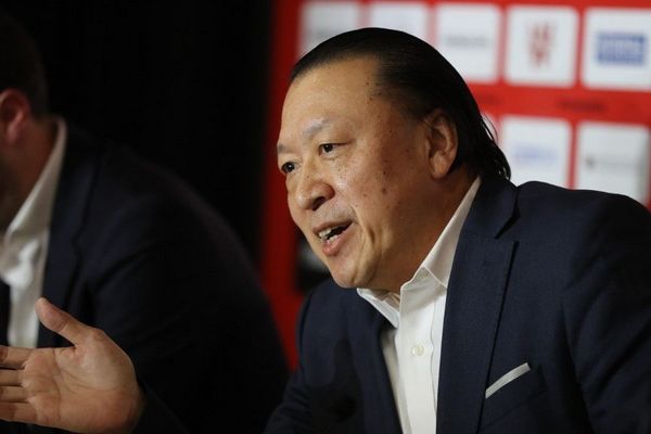 Chien Lee, président de l'OGC Nice, lors d'une conférence de presse, le 1er février 2019