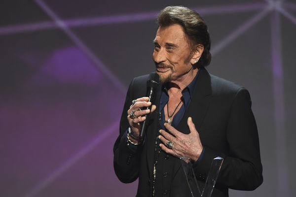 Johnny Hallyday, le 12 février 2016, aux Victoires de la musique, à Paris