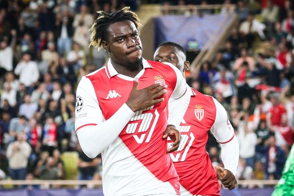 À seulement 18 ans, George Ilenikhena a marqué le deuxième but de sa carrière en Ligue des Champions avec Monaco (ici le 19 septembre).