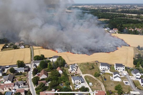 L'incendie est parti d'une ligne électrique au sol, 30 hectares de champs se sont ensuite embrasés