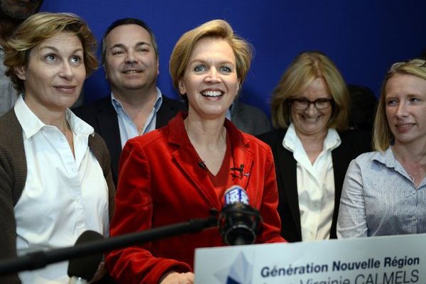 Malgré sa défaite, Virginie Calmels n'avait pas l'air vraiment déçue, à l'annonce des résultats des élections régionales dimanche 13 janvier 2015 en Aquitaine; 