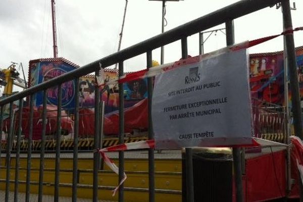 La fête foraine de Rennes fermée ce lundi pour cause de tempête