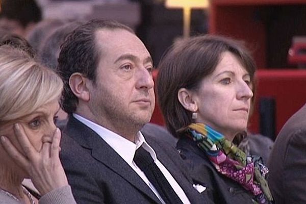 Patrick Timsit pendant le discours d'ouverture, Mémorial de Caen, 1er février 2013