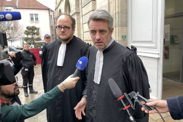 Me Dreyfus et Me Portejoie, avocats de Nicolas Zepeda à Vesoul.