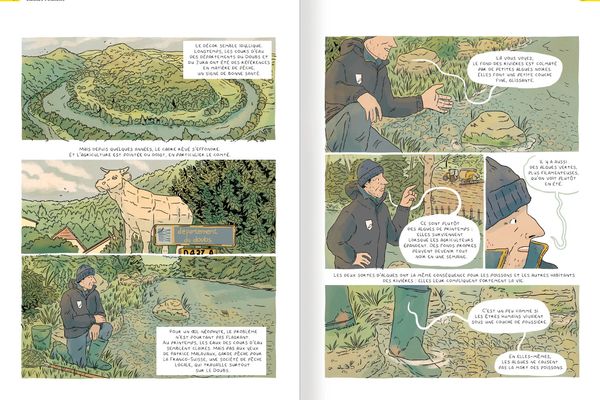 Planche de la BD du par journaliste Martin Delacoux et de l'illustratrice Valentine de Lussy.