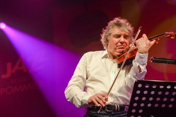 Didier Lockwood, lors du festival Jazz sous les pommiers à Coutances, en 2015.