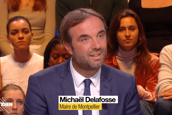 Le maire de Montpellier, Michaël Delafosse, était l'invité de Yann Barthès sur Quotidien. Mardi 23 mai 2023.