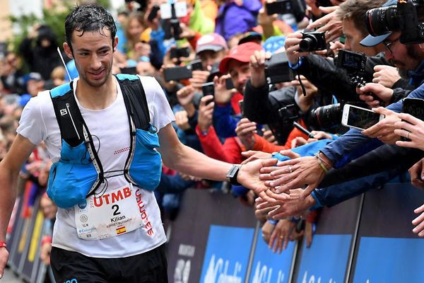 Kilian Jornet lors de l'Ultra Trail Mont-Blanc en 2017.