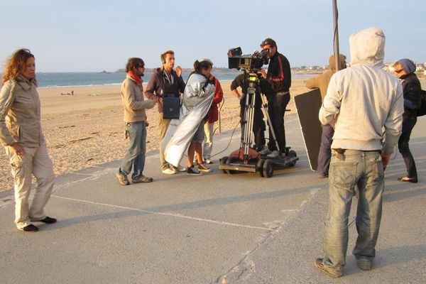 Tournage du court métrage La Noyée (2010) avec Marie Rivière qui jouera dans Deux Femmes au cinéma