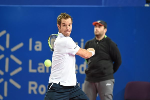  Le sérignanais Richard GASQUET contre Janowicz JERZY à l' Open Sud de France le 8 février 2015 à Montpellier