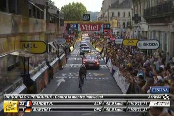 A Périgueux, samedi après-midi, Romain Bardet a perdu sa 5ème place au classement général du Tour de France. Il a terminé le contre la montre à 4 minutes 17 du premier : Tony Martin.