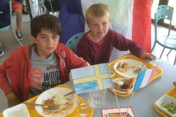 Raphaël et Alexis, 10 ans, ont mangé suédois ce midi à la cantine.