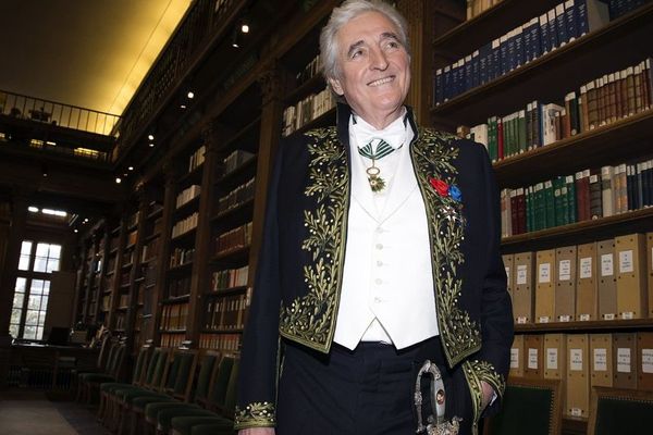 Jean-Loup Dabadie lors de son entrée à l'Académie française le 12 févier 2015. 