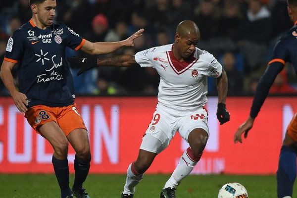 Diego Rolan face à Montpellier lors de 18e journée de Ligue 1 le 17 décembre 2016.