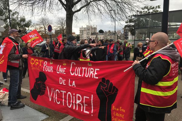 Les intermittents du spectacle lors d'une action menée mardi 21 novembre  2023 dans le cadre d'une semaine de lutte